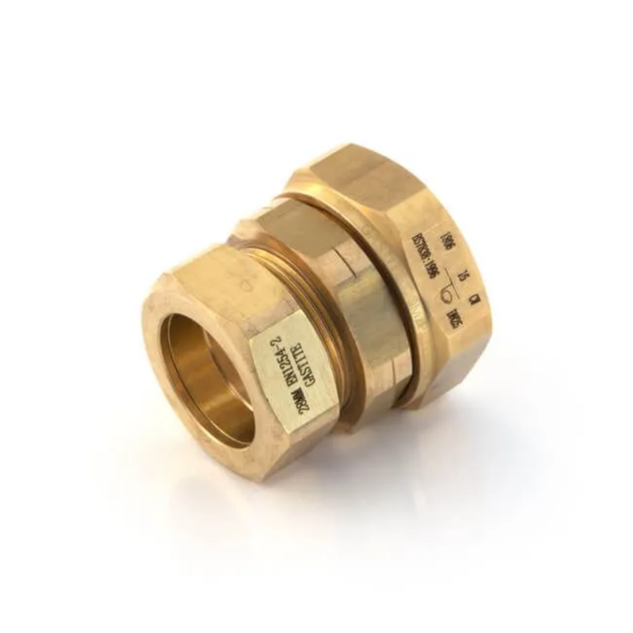 Gastite DN25 x 22mm gas compression coupler brass fitting. 25mm ...